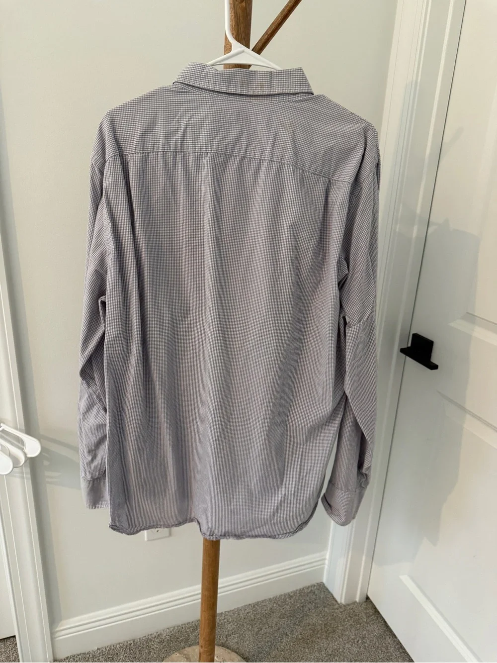 J. Crew Men's Long-Sleeve Micro-Check Shirt in Blue and White